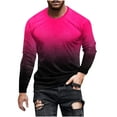 thumbnail image 2 of Goodtrade8 Gradient Mens Tops Casual Hot Pink Long Sleeve Crew Neck Mens Shirts Long Sleeve, 2 of 5