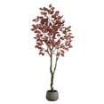 thumbnail image 2 of Nearly Natural Dogwood Potted Artificial Tree - 6' - Red, 2 of 7