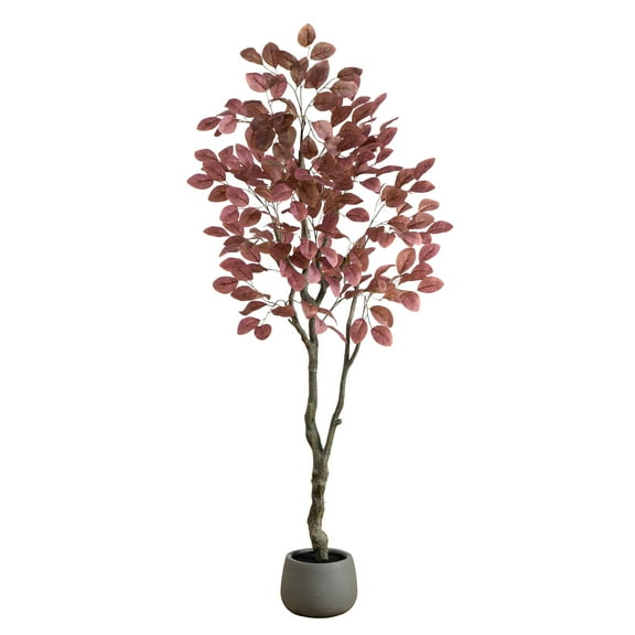 Nearly Natural Dogwood Potted Artificial Tree - 6' - Red
