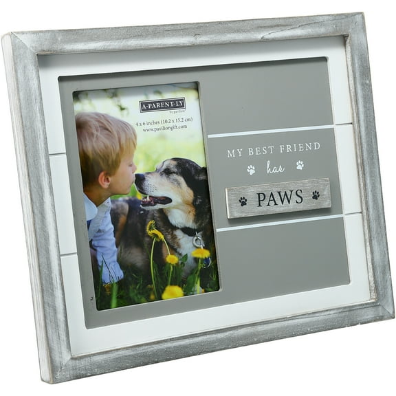 Pavilion - 4" x 6" Photo Holder - My Best Friend Has Paws Vertical 9.75" x 8.25" Easel Back Picture Frame