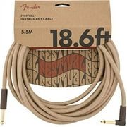 Fender Festival Hemp Instrument Cable - 18.6' Straight-Angle, Natural