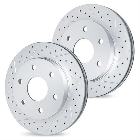R1 Concepts Drilled and Slotted Carbon Coated Disc Brake Rotor Set WBPN1-67019