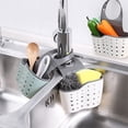 thumbnail image 4 of 3 Pieces Kitchen Sink Organizer, Adjustable Kitchen Sink Storage Basket, Bathroom Suction Cup Holder Kitchen Storage, Kitchen Sink Hanging Basket, 4 of 5