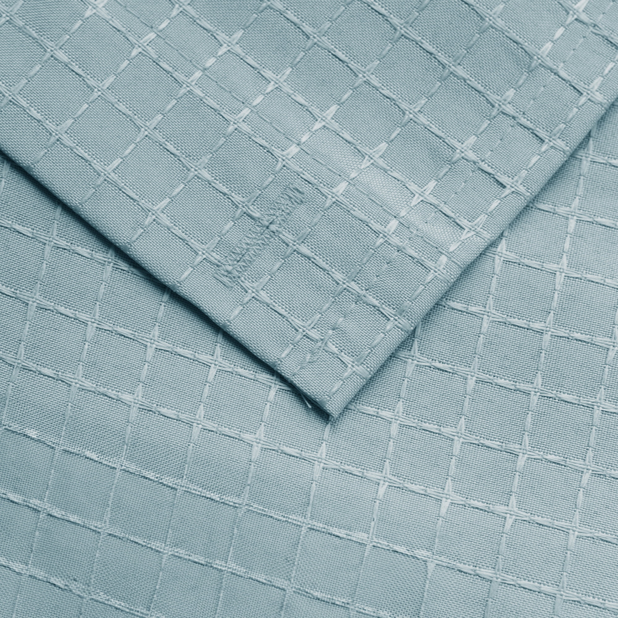 Mainstays Eco-Friendly Waffle-Weave Fabric Shower Curtain, with Recycled Polyester, 72” x 72”, Blue