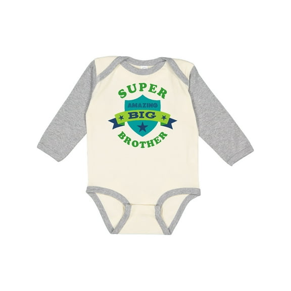 Inktastic Super Amazing Big Brother Boys Long Sleeve Baby Bodysuit