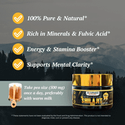 Pure Himalayan Shilajit Resin – 100% Authentic & Natural Energy Booster – Promotes Stamina, Vitality & General Wellness (1.5 oz)
