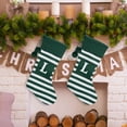 thumbnail image 6 of 20 Inch 26 Letter Initial Pattern Embroidered Christmas Stocking Striped knitted Christmas Decorations Stocking White Green Letter Stockings for Family Holiday and Xmas Tree Fireplace Decor, 6 of 6