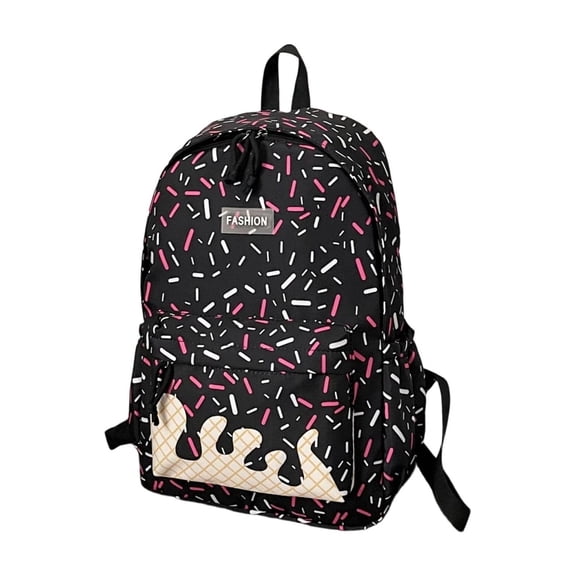 Weebloom Large School Backpack For Kids Boys Girls Ice Cream Cute Daypack Lightweight Bookbag Middle High School College Black