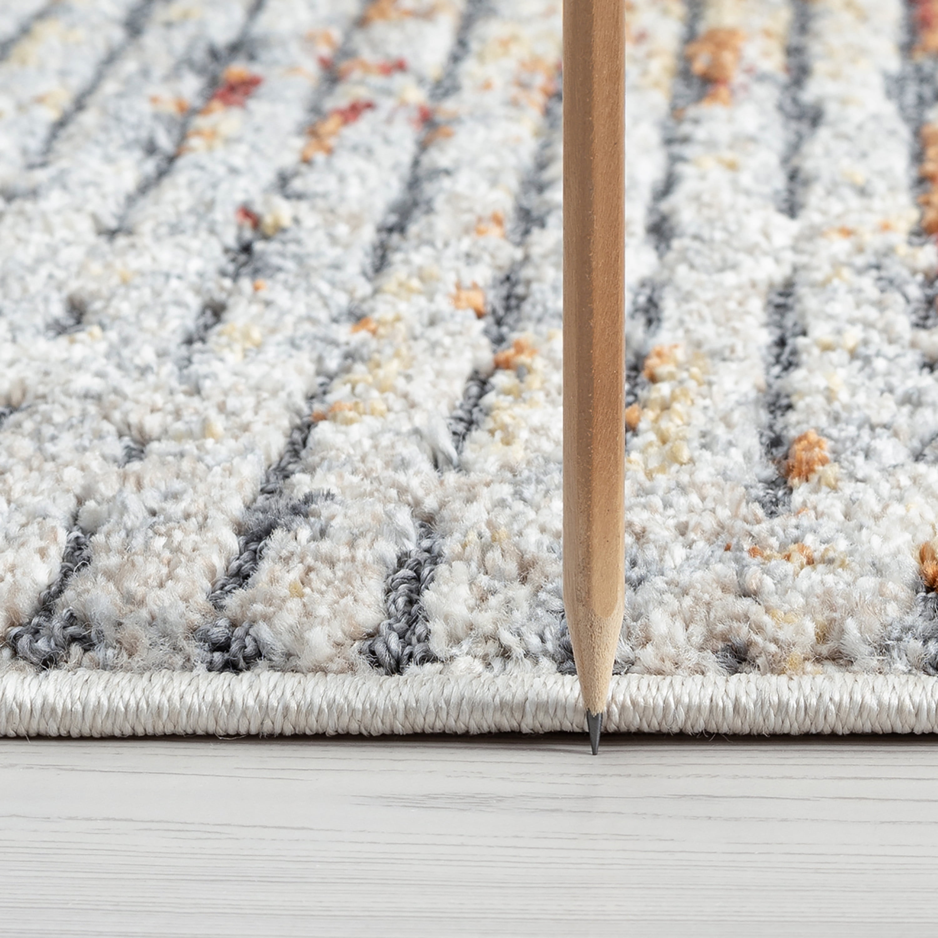 Contemporary 2x8 Area Rug (2'3'' x 7'3'') Abstract Gray, Rust Indoor Runner Easy to Clean