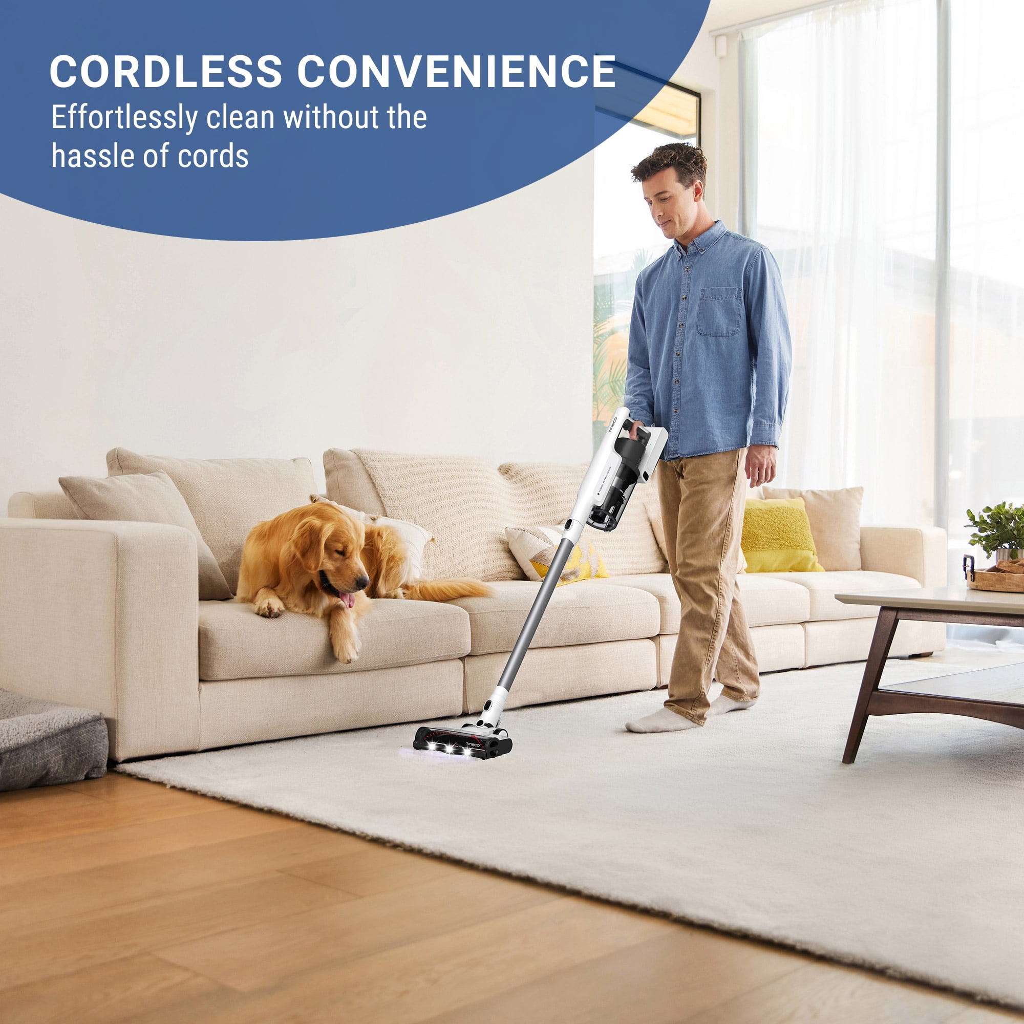 Open Box Tineco GO Slim Cordless Stick Vacuum, For Carpet & Hard Floors, HEPA Filter & LED Headlights, 40 Minute Run-Time, Ideal for Daily Cleaning