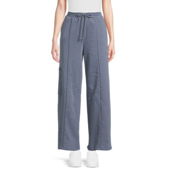 Self Esteem Juniors Wide Leg Fleece Cargo Pants, Sizes XS-XL