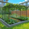 thumbnail image 2 of Lilypelle Large Outdoor Garden Arch Trellis for Climbing Plants, 79'' H x 79'' L x 79'' W Large Grape Vine Trellis Arch Arbor Gazebo, Grape Trellis for Courtyard and Garden Decoration, Black, 2 of 9