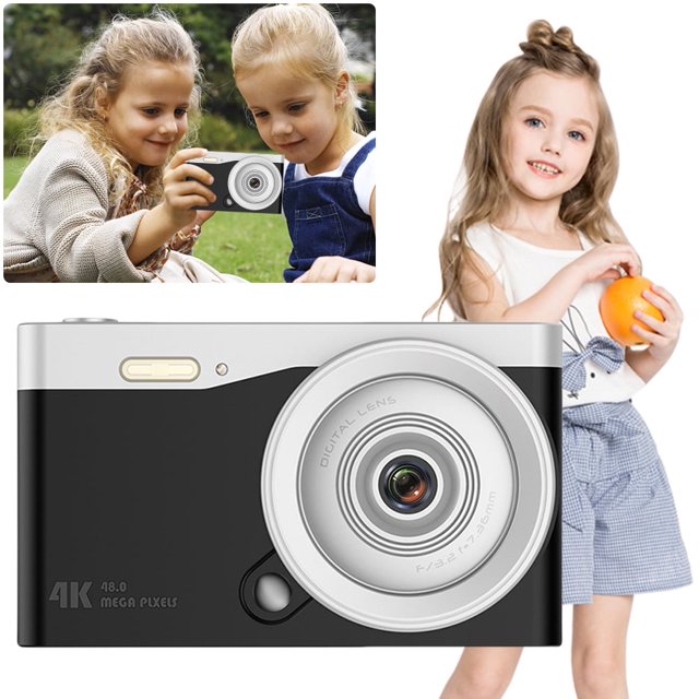 Cámara de vlogueo 4K Jixopn para principiantes, enfoque automático, fotografía HD, cámara para selfies de viaje, 48 MP, minicámara para selfies para niños en campus, zoom 16X, pantalla IPS de 2,8