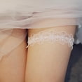 thumbnail image 3 of Liguero con encaje Floral para novia, liguero, grueso para pierna, adorno de para fiestas, graduación, boda, lanzamiento de liga, Blanco BLESIY liga nupcial de la boda, 3 of 8