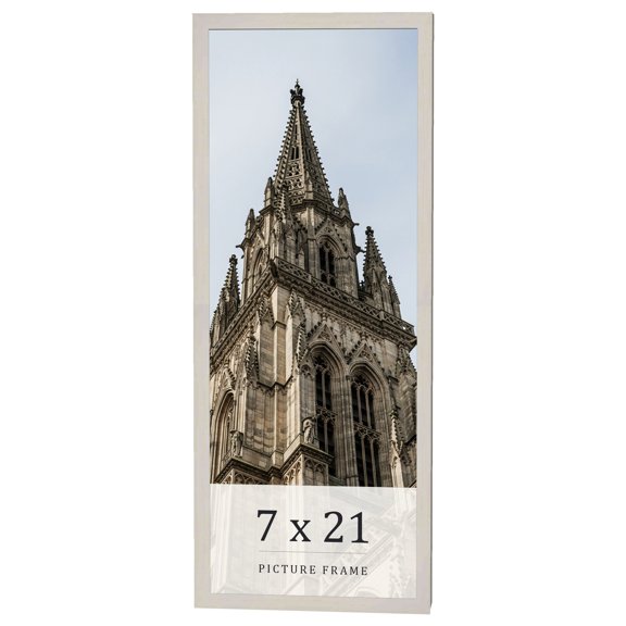 7x21 Frame White Wheat Solid Wood Picture Frame | Moulding Width 0.75 Inches | Interior Depth 0.5