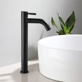 thumbnail image 1 of Grifo para lavabo de baño, grifo mezclador monomando de acero inoxidable para agua fría y caliente, elegante grifo de lavabo de diseño retro negro mate esmerilado para baño, inodoro, 1 of 5