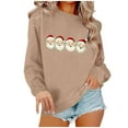 thumbnail image 2 of GuzomFashion Womens Khaki Christmas Santa Sweatshirt - 100% Polyester Soft Oversized Crew Neck, Cozy for Holiday Parties & Casual Fall/Winter Wear (S-XXL),Size XL, 2 of 4