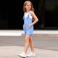 thumbnail image 5 of Royal Blue Boy Girl Girl Cute Overall Straight Leg Basic Overalls Shortalls Shorts Catsuit for Girl Faux Linen Casual Fall Summer Shorts 2026 Clothes Trendy Y2K 7, 5 of 8