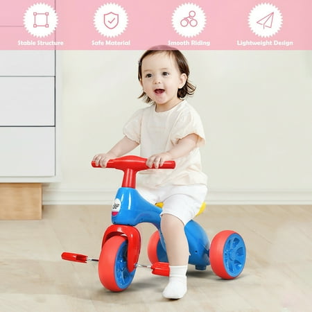 Costway Mini Draisienne Tricycle Enfant Trois Roues Balance Pour Enfant Tricycle Baby 2 En 1 Bleu Et Rouge Walmart Canada