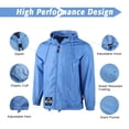 thumbnail image 3 of YUBIKWETE Polyester Men's Windbreaker with Lining Long Sleeves Waterproof Hoodie Jacket, 3 of 6
