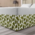 thumbnail image 1 of Autumn Bed Skirt, Repetitive Oak Leaves Fall Season Simplistic Pattern Along Realistic Colors, Elastic Bedskirt Dust Ruffle Wrap Around for Bedding Decor, 4 Sizes, Fawn Green Brown, by Ambesonne, 1 of 2