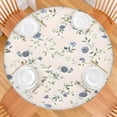 thumbnail image 2 of Pioneer Flower Floral Print Pattern Round Fitted Tablecloth with Elastic Edge,Dining Table Cover Waterproof,Outdoor Round Tablecloth for Camping,Dining,Indoor and Outdoor, 2 of 7
