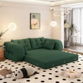 thumbnail image 4 of TICOZE 78.7 Inch Multi-Functional Foldable Sofa Bed, 3-in-1 Green Teddy Fabric Foam-Filled Sleeper Sofa for Living Room, Guest Bed, and Playroom, 4 of 12
