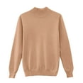 thumbnail image 5 of Soft Knit Sweater for Womens Crew Neck Long Sleeve Casual Basic Pullover Sweater Tops Camel M, 5 of 5