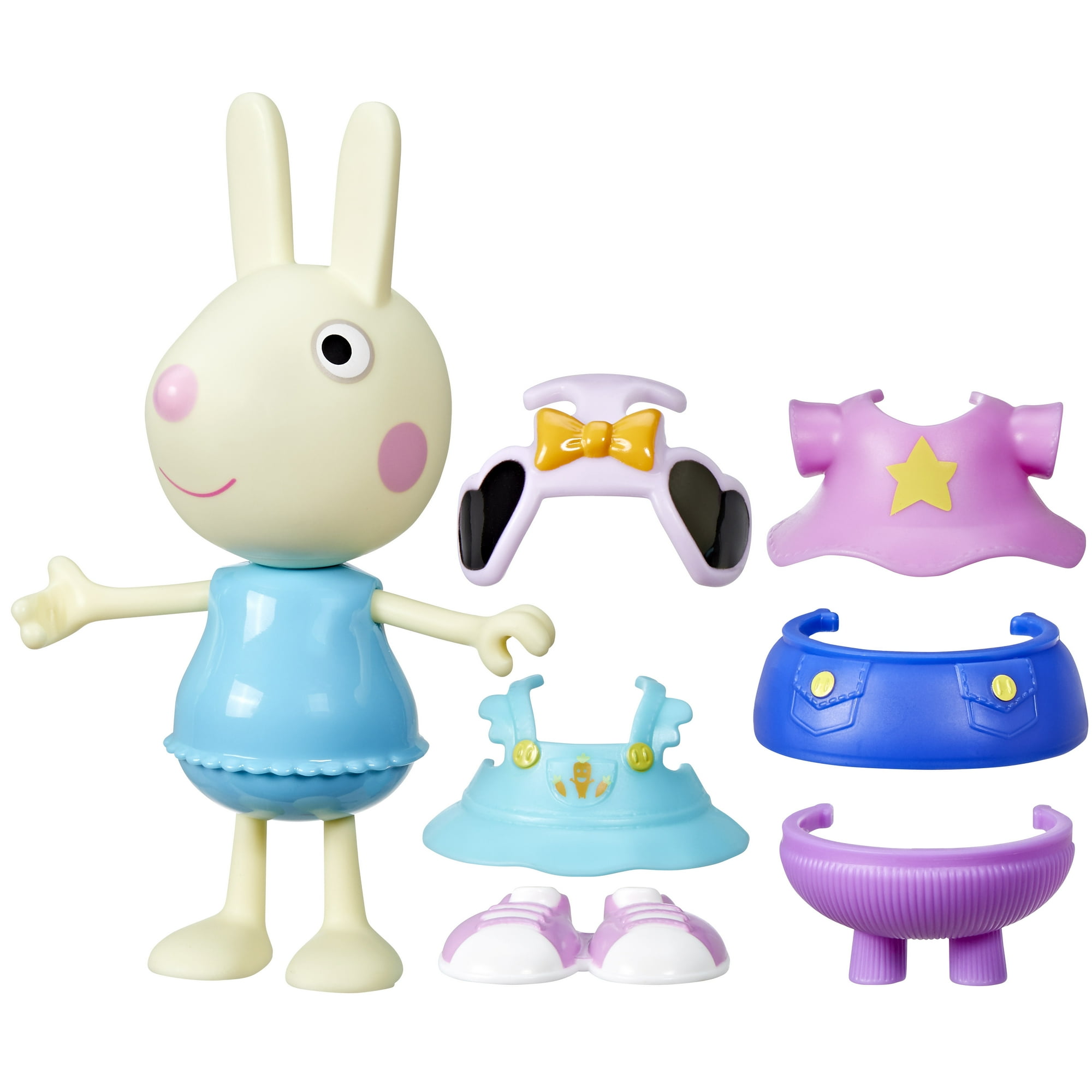 Peppa Pig Toys Rebecca Rabbit Dress-Up 6” Figure with 6 Fashion Accessories, Preschool Toys, 3+