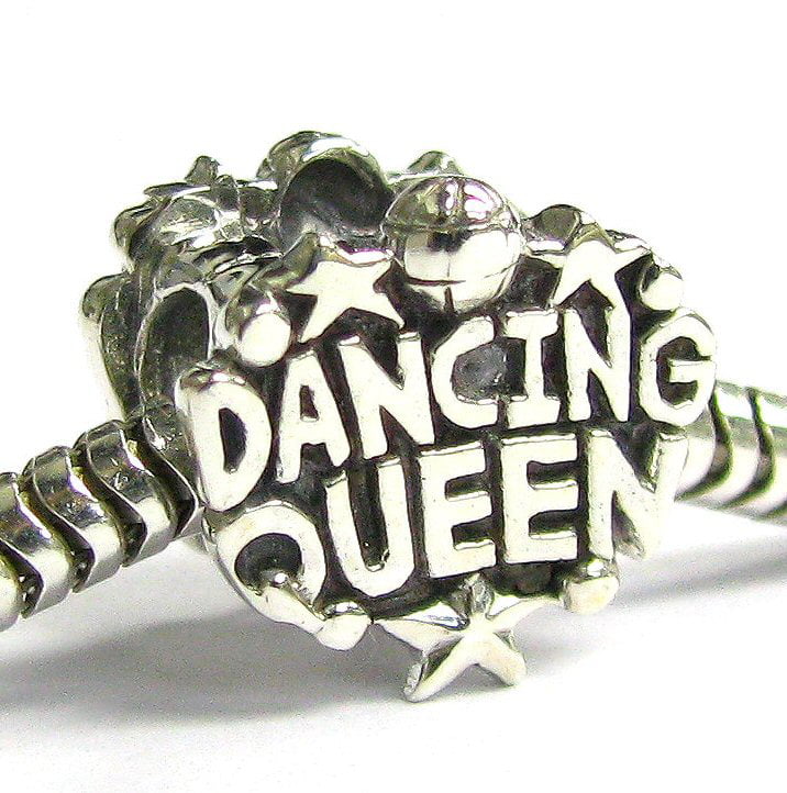 925 Sterling Silver  Dancing Queen Super Star Bead for European Charm Bracelet 