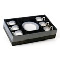 thumbnail image 5 of Espresso Cups and Saucers Set with Metal Stand for Cappuccino, Latte, Cafe Mocha - Gold and Blue, 2 oz. Set of 6, 5 of 5
