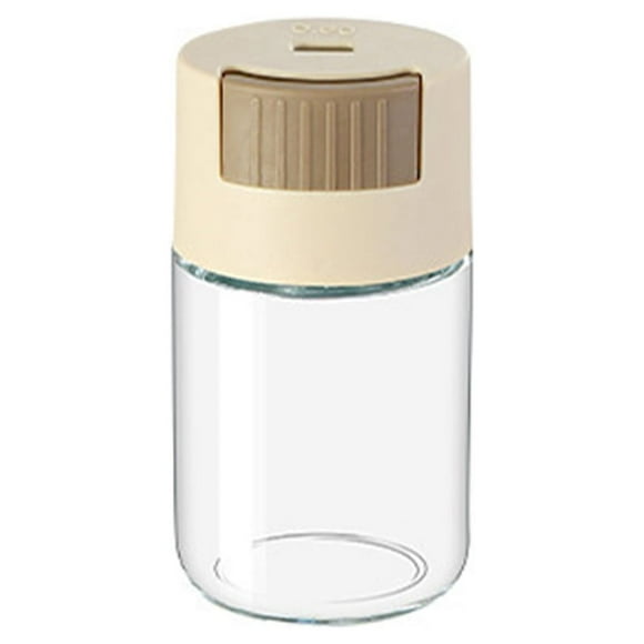 Thinsont Quantitative Spice Bottle Portable Round Transparent Moistureproof Pepper House Cooking Seasoning Jar Glass Container Geige