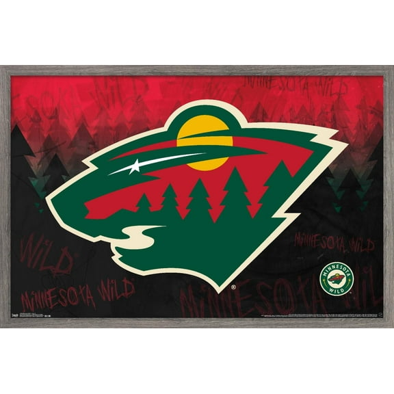 NHL Minnesota Wild - Logo 15 Wall Poster, 22.375" x 34", Framed