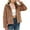 Khaki, variant on ZUKMRJPC Women's Faux Fur Coats Long Sleeve Solid Color Fluffy Hooded Cropped Fleece Coats Winter Full Zip Warm Thickened Jackets