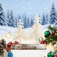 thumbnail image 3 of Yhmxh Christmas Decorations Mini Christmas Trees, Artificial Snow Frost Flocked Xmas Tree, Artificial Pine Desktop Christmas Xmas Tree with Wooden Base for Christmas Decor Christmas Party Table Craft, 3 of 6