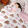 thumbnail image 4 of Manfei Cute Pink Bow 7-Piece Queen Bedding Comforter Set for Kids Children, 4 of 8