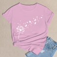 thumbnail image 5 of Women's Short Sleeve T-shirt Women'S Spring Round Neck Dandelion Printed Loose Casual Short Sleeved T Shirt,Pink Women's Short sleeve T-shirt S, 5 of 5