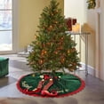 thumbnail image 4 of Nkmbld Christmas Scalloped Tree Skirt Christmas Tree Collar Red and Green Tree Collar Ornaments, Vintage Style Christmas Tree Base Cover, Green, 4 of 7