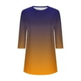 thumbnail image 6 of VEKDONE Tunic Tops for Women 3/4 Sleeve Crewneck Pullover Tops Fashion Gradient Color Print Long Blouse Casual Loose Fit Lightweight Curved Hem Shirts, 6 of 6