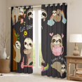 thumbnail image 2 of Manfei Kawaii Sloth Black Out Curtains for Teen, Cartoon Animal Lover Curtains Pack of 2 (42x63 Each), Rainbow Flower Print Bedroom Curtains, Curtains and Drapes Bedroom Decor, 2 of 6