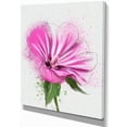 thumbnail image 2 of Full Bloom Pink Flower with Leaves - Floral Canvas Art Print, 2 of 4