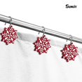 thumbnail image 5 of Ganchos para cortinas de ducha con forma de copos de nieve navideños iluminados por el sol, 12 unidades, 5 of 5