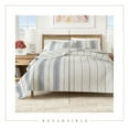 thumbnail image 4 of Great Bay Home Farmhouse Stripe Microfiber Reversible Quilt Set With Shams (Twin, White / Navy), 4 of 5