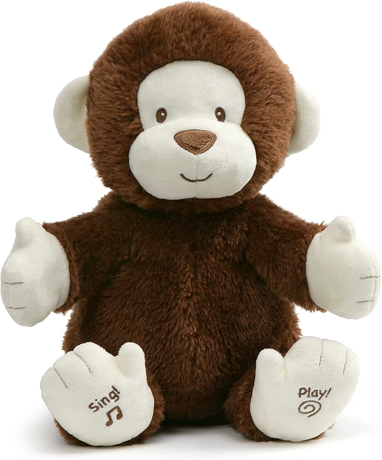 Baby Animated Clappy Monkey Singing and Clapping Plush Stuffed Animal,  Brown, 12