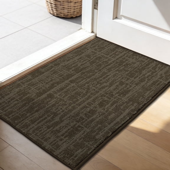JAATOP Doormat for Inside 20"x 32", Door Rug for Entryway Indoor, Absorbent Resist Dirt Door Rug for Inside, Non Slip Entryway Rugs Washable Welcome Mat,Brown