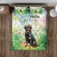 thumbnail image 4 of Rottweiler Hello Spring Time Flower Floral Nature Quilt Bedding Set Rottie Dog Lover Gifts Idea 1 Blanket Bed Cover 2 Pillowcases - 02031, 4 of 5