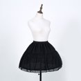 thumbnail image 3 of Hoop Skirt Crinoline Petticoat Vintage Party Victorian Costume Underskirt Black Half Slips Elastic Waist for Women Girls, 3 of 10