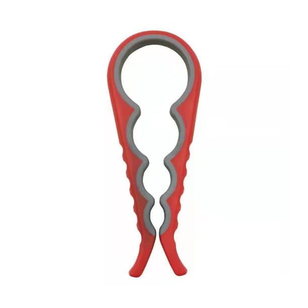 Batería de Cocina Abridor de tarros con tapa 4 en 1, abrebotellas antideslizante, herramienta de cocina (rojo gris) Likrtyny Libre de BPA