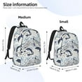 thumbnail image 3 of Honeii Sea Life Elements Print Canvas College Laptop Backpack, Durable Rucksack Travel Notebook Bag School Backpack Book Bag for Men Women-Small, 3 of 7