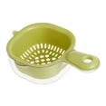 thumbnail image 3 of Cesta de drenaje con asa para lavar verduras Colador Escurridor de frutas Tazón para Verde, 3 of 9